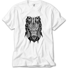 Crows Gate Lion Mozaik Beyaz Tişört