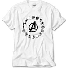 Crows Gate Avengers Heroes Logo Beyaz Tişört