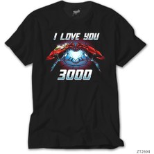 Crows Gate Iron Man I Love You 3000 Siyah Tişört