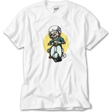 Crows Gate Skull Scooter Rider Beyaz Tişört