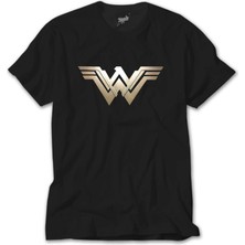 Crows Gate Wonder Woman Metal Logo Siyah Tişört