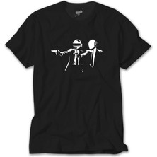 Crows Gate Daft Punk Pulp Fiction Siyah Tişört