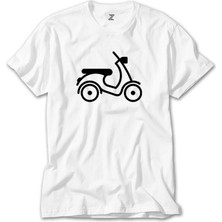 Crows Gate Vespa Scotter Siluet Beyaz Tişört