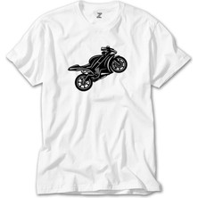 Crows Gate Motosiklet Siluet Siyah T-Shirt