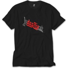 Crows Gate Judas Priest Black Red Logo Siyah T-Shirt