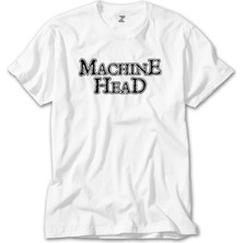 Crows Gate Machine Head Text Beyaz T-Shirt
