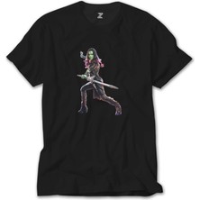 Crows Gate Galaksinin Koruyucuları Gamora Siyah T-Shirt