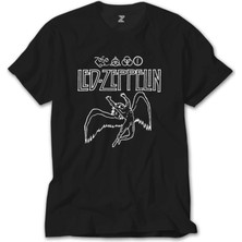 Crows Gate LED Zeppelin Zoso Icarus Siyah T-Shirt