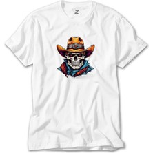 Crows Gate Kovboy Skull Sherif Beyaz T-Shirt