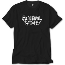 Crows Gate Municipal Waste Text Siyah T-Shirt