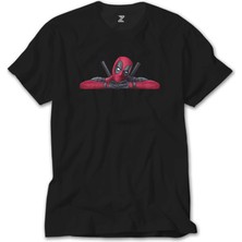 Crows Gate Deadpool Comics Siyah T-Shirt