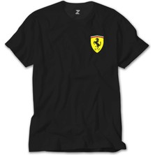 Crows Gate Ferrari Logo Siyah T-Shirt