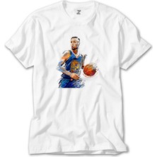 Crows Gate Stephen Curry Blue Silhouette Beyaz Tişört