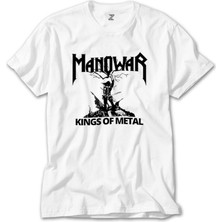Crows Gate Manowar Kings Of Metal Black Beyaz Tişört