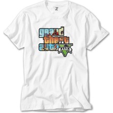 Crows Gate Grand Theft Auto Five Mans Beyaz Tişört