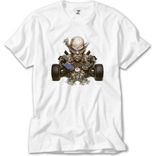 Crows Gate Skull Car Beyaz Tişört