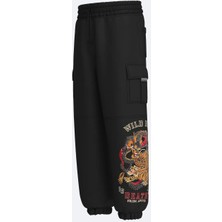 Shout Oversize Unisex Dragon Vs Tiger Embroidery Kargo Pantolon