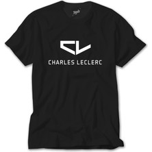 Crows Gate F1 Charles Leclerc Logo Siyah T-Shirt