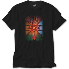 Crows Gate Stranger Things 4 Siyah T-Shirt