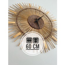 Woodhub 60 Cm El Yapımı Doğal Bambu Dekoratif Duvar Saati