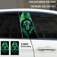 Fresh Şeytan Devil Baskılı Folyo 2Adet Set - Oto Kapı Kaplama Sticker Tuning Görünüm
