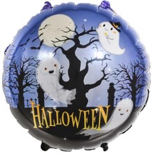 Patladı Gitti Halloween Hayalet Tasarımlı 45X45 cm Folyo Balon Halloween Cadılar Bayramı Parti Malzemesi