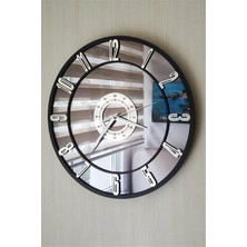 Woodhub Gerçek Aynalı Duvar Saati 40 Cm Image Modern Salon Füme