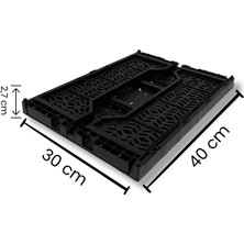 Alpbx Katlanır Siyah Kasa 40X30X15 cm - Gıdaya Uygun Katlanabilir Düzenleyici Sepet 17 Litre