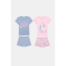 Penti Kız Çocuk Fly 2li Çok Renkli Pijama Takımı