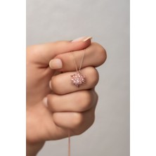 Mediterian 925 Ayar Gümüş Çok Katmanlı Pembe Lotus Kolye, Zarif ve Şık Takı Seçeneği
