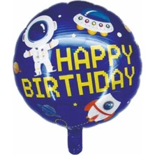 Parti Aşkı Kozmik Galaksi Uzay Ufo Konseptli Happy Birthday Folyo Balon Seti 5 Adet