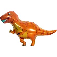 Parti Aşkı Turuncu T-Rex Dinazor Folyo Balon 41*104 Cm Dinazor Konseptli Doğum Günü Balonu