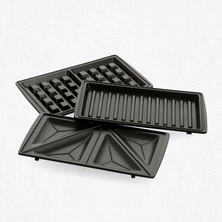 Greenpan Greenlife Thermolon Seramik Yüzeyli 3-1 Tost Waffle Sandviç  Makinesi Siyah