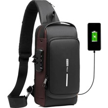 Newish Polo Kadın Kahverengi Usb Çıkışlı Çapraz Askılı Omuz ve Bel Çantası newpolo222