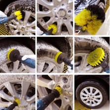 Matkap Ucuna Takılan 3'Lü Fırça Temizlik Seti