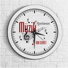 Woodhub Kişiye Özel Mesleki Müzik Öğretmeni Ahşap Duvar Saati