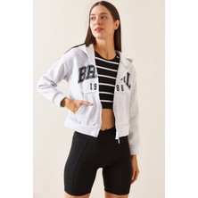 Gri Kapüşonlu & Baskılı Sweatshirt 5YXK8-48911-03
