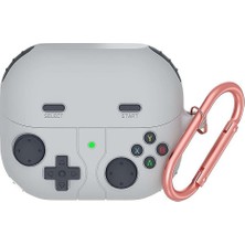 34center Samsung Galaxy Buds 3 Uyumlu Silikon Kılıf Anahtarlıklı Kılıf [gampad Tasarımı]