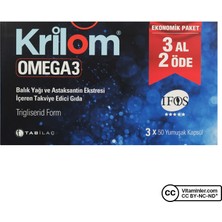 Krilom Omega 3 Astaksantin 3 x 50 Kapsül