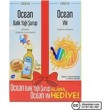 Orzax Ocean Balık Yağı Şurup 150 ml + Ocean Vm Şurup 150 ml