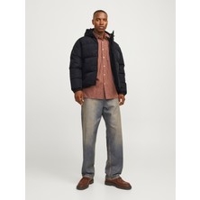 Jack & Jones Jjebradley Puffer Hood Sn Erkek Siyah Mont 12256974-02