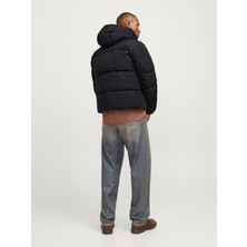 Jack & Jones Jjebradley Puffer Hood Sn Erkek Siyah Mont 12256974-02