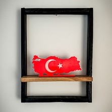 Türk Bayrağı Türkiye Haritası Masa Süsü ,  Dekoratif Obje Biblo, Ofis Ev Dekorasyon, Masa Üstü Dekor