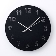 Woodhub Tunnis Sessiz Çalışan Dekoratif Duvar Saati 30  cm  Siyah