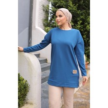 Lisinya Yeni Stil Mavi Arma Detay Tunik 10020