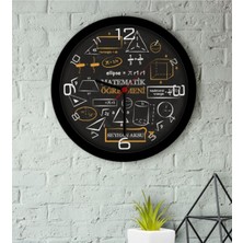 Woodhub Kişiye Özel Matematik Öğretmeni Ahşap Duvar Saati-10