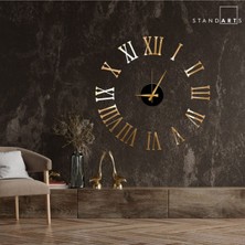 Woodhub W'clock Dekoratif Duvar Saati - Ø50 cm  - Ø75 cm  Uygulama Şablonuyla Birlikte