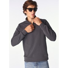 Fabrika Comfort Bato Yaka Düz Antrasit Erkek Sweatshırt FC4WM-SWT 2233