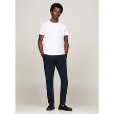 Tommy Hilfiger Bisiklet Yaka Beyaz Erkek T-Shirt MW0MW33202YBR
