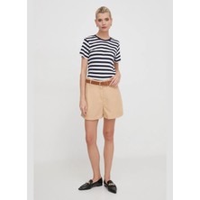 Pepe Jeans Bisiklet Yaka Çizgili Lacivert Kadın T-Shirt PL505845